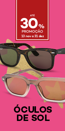 Óculos de Sol com 30% desconto direto - de 13 novembro a 31 dezembro